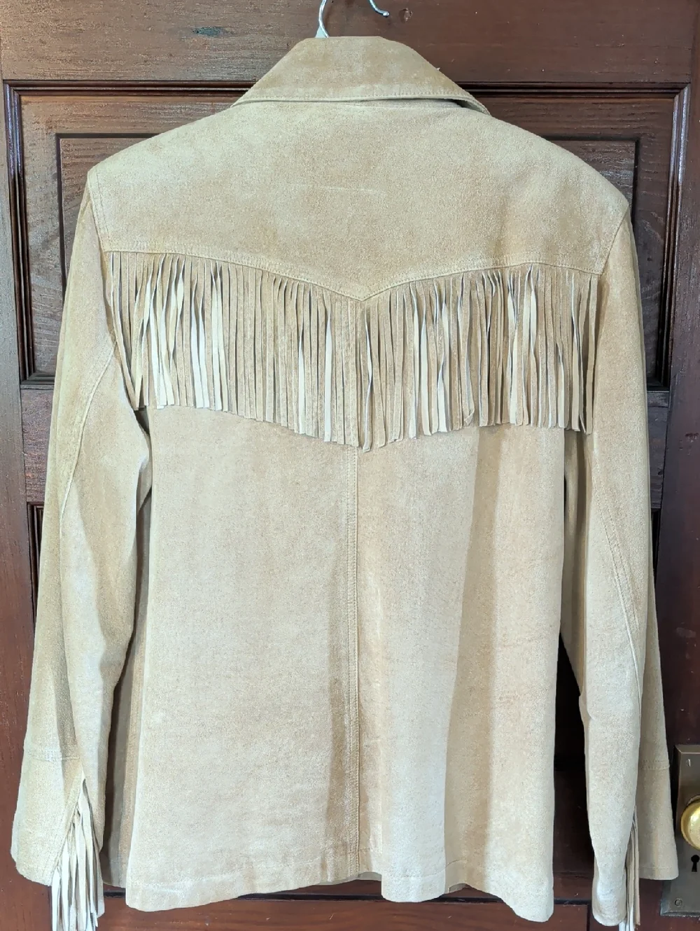 Vintage Tan Leather Suede Fringe Western Jacket L - Picture 5 of 16